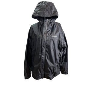 Columbia Mens Watertight Waterproof Rain Jacket Graphite Gray Hooded Lightweight